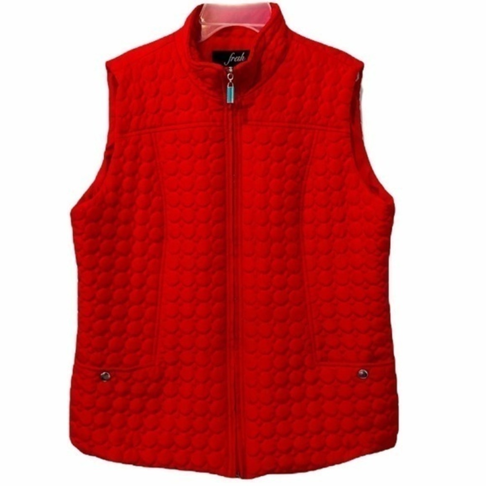Fresh RED Quilted Sweater Vest, Large